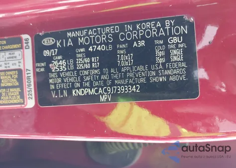 2018 Kia Sportage Lx z USA, uszkodzony, nr VIN KNDPMCAC9J7393342